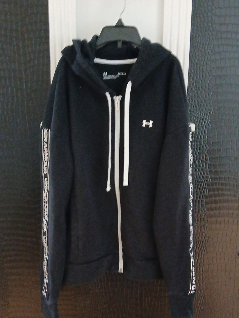 Under Armour Women's Black Zip Hoodie with White Accents